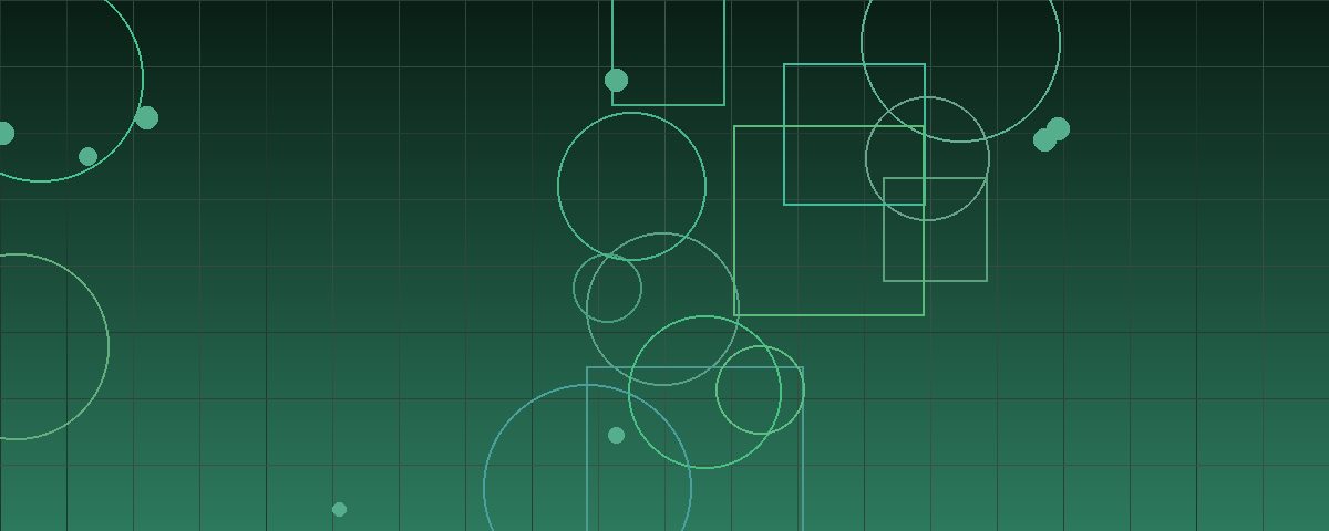 Abstract geometric pattern in emerald and green representing valuation and deal structuring