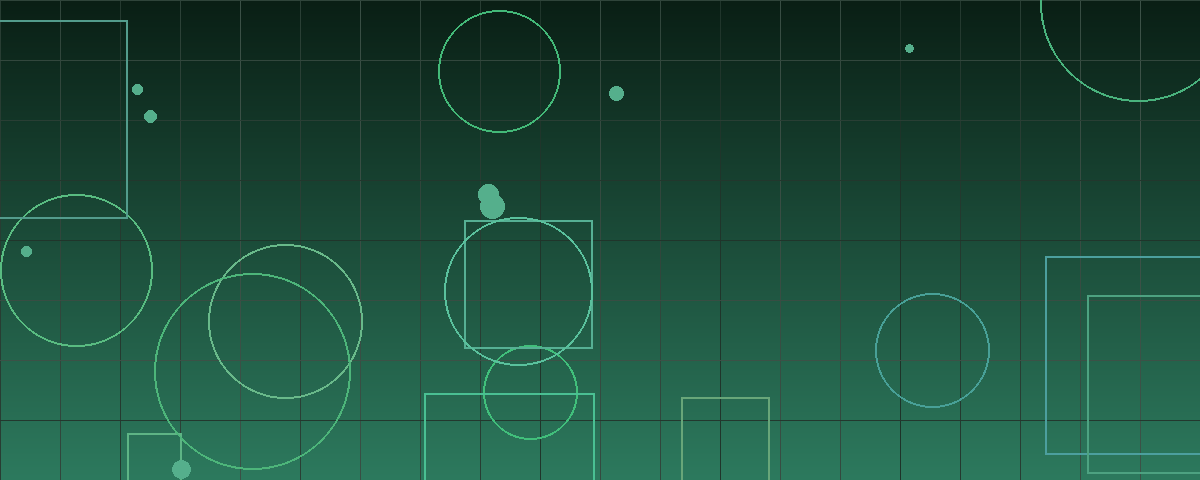 Abstract deep green geometric composition representing the valuation of a firm built on people and relationships
