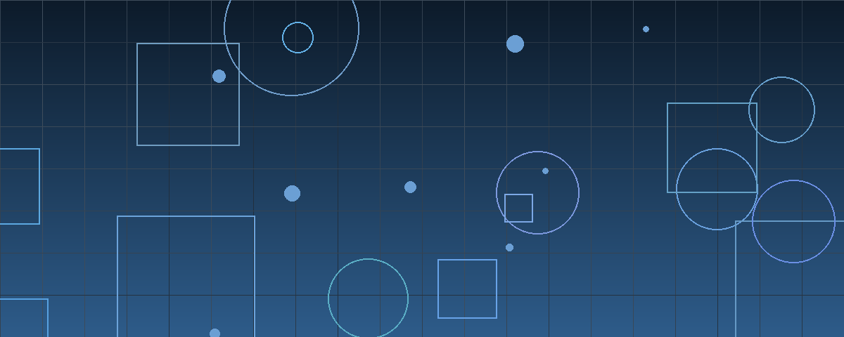 Abstract geometric pattern in navy and steel blue tones suggesting a sparse field of outlined shapes with a few filled points, evoking a thinned buyer pool