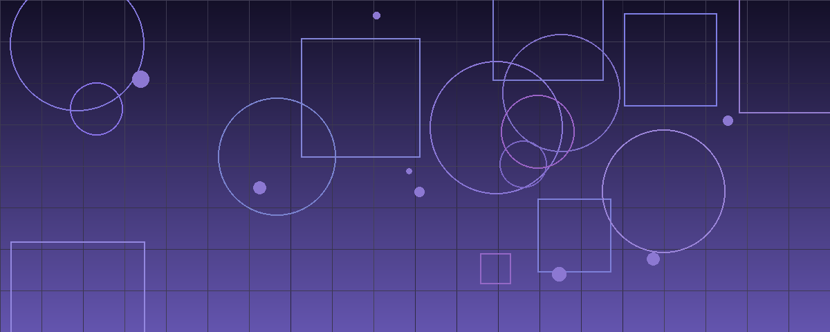 Abstract indigo geometric composition of intersecting grids, circles, and rectangles suggesting interest rate paths and shifting financial conditions