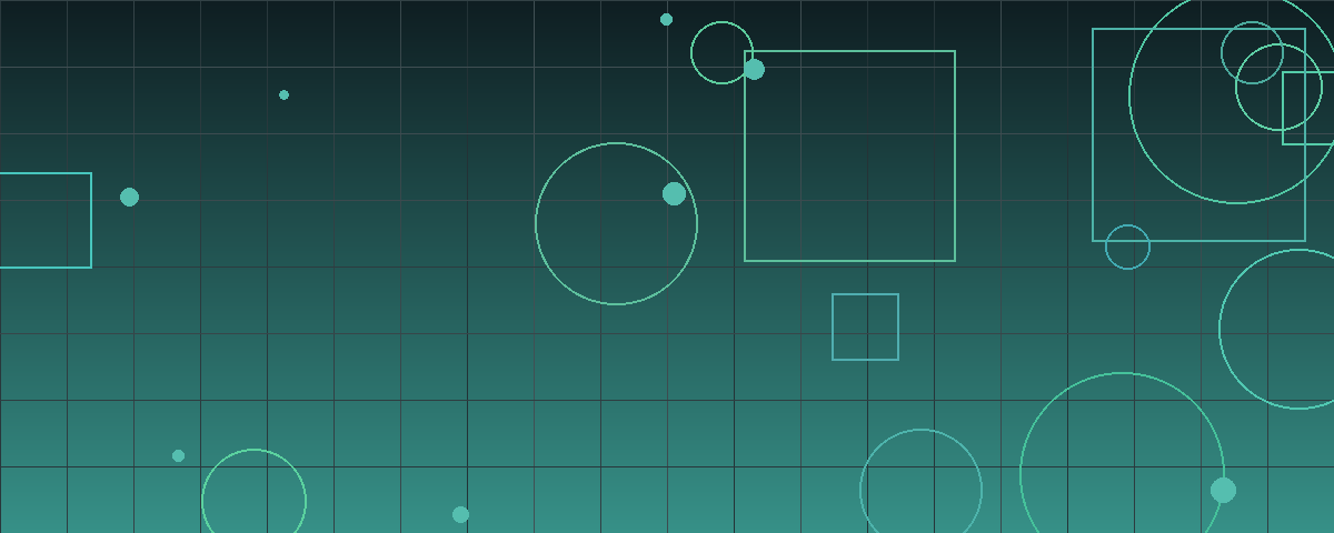 Abstract teal geometric pattern of grids and circles representing capital markets and IPO timing