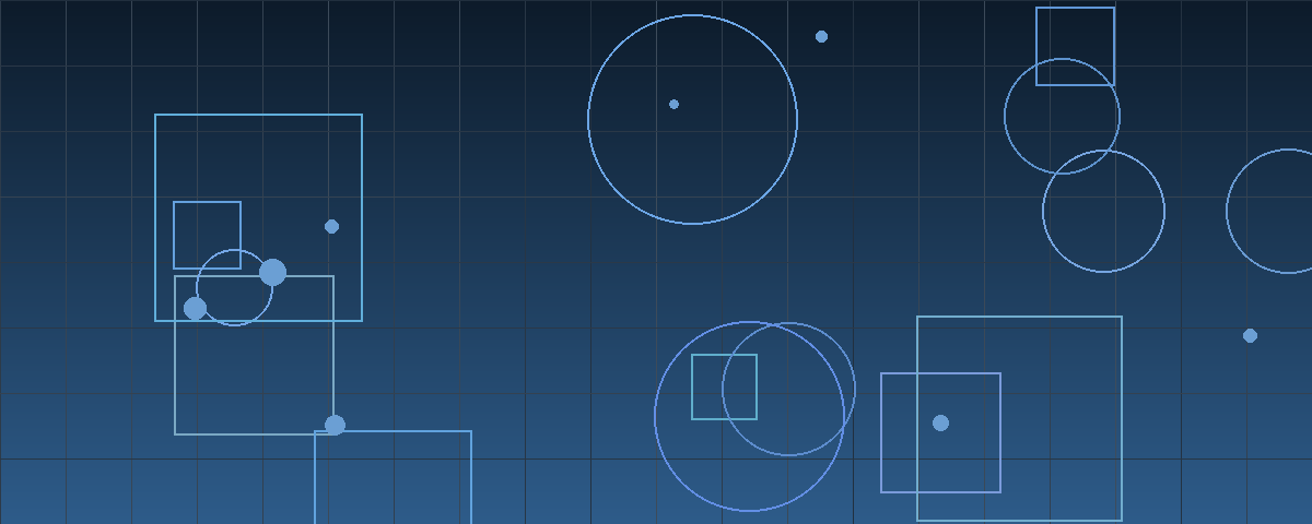 Abstract navy geometric composition representing a take-private transaction priced at the end of an operational turnaround