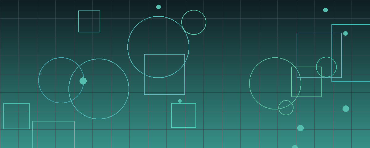 Abstract teal geometric pattern representing blank-check capital searching public markets for acquisition targets