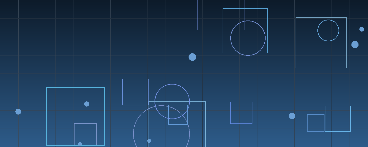 Abstract navy blue geometric composition of intersecting grids and circles, suggesting corporate acquirers moving back into the deal market