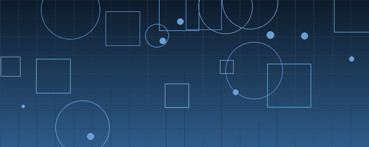 Abstract geometric pattern in navy and steel blue with overlapping shapes suggesting two companies combining