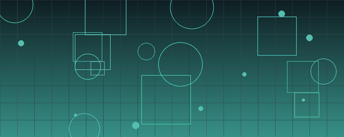 Abstract teal geometric composition representing layered financing sources for a large acquisition